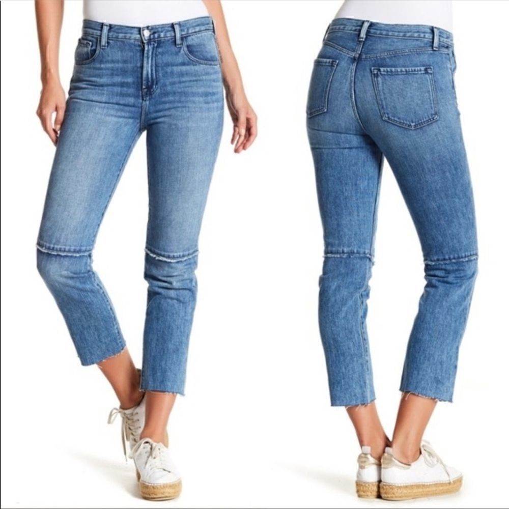 J brand ruby acid wash high rise crop jeans 26